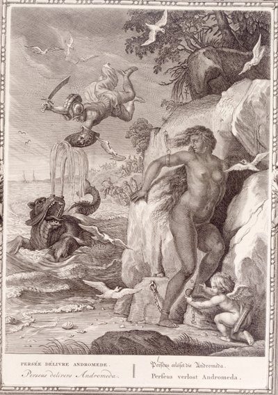 Perseus befreit Andromeda vom Seeungeheuer, 1731 von Bernard Picart